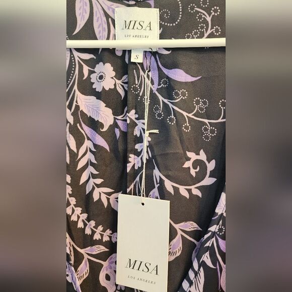 NWT MISA Los Angeles Sylvia Floral Wrap Midi Dress Size Small - Picture 7 of 8